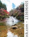 養老谷粟又瀑布的秋葉 133696405