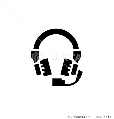 headset vector icon. computer component icon solid style. perfect use for logo, presentation, website, and more. simple modern icon design solid style 133696614