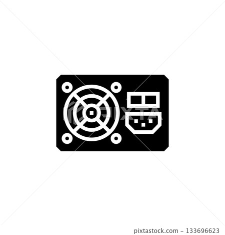power supply vector icon. computer component icon solid style. perfect use for logo, presentation, website, and more. simple modern icon design solid style 133696623
