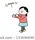 Illustration of a girl playing with bamboo dragonflies Illustration of a girl playing with bamboo dragonflies 133696690