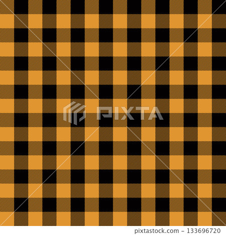 Orange and black Scotland textile seamless pattern. Fabric texture tartan plaid. Abstract geometric background for cloth, card, fabric. Monochrome graphic repeating design. Modern squared ornament. Orange and black Scotland textile seamless pattern. Fabric texture tartan plaid. Abstract geometric background for cloth, card, fabric. Monochrome graphic repeating design. Modern squared ornament. 133696720