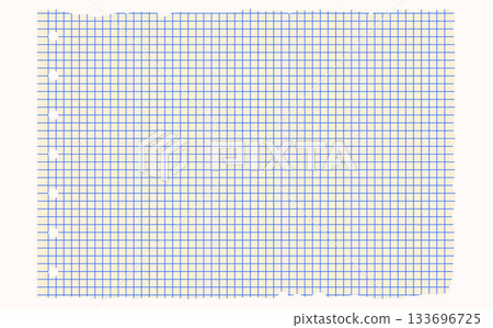 Graph paper. Printable lined and squared grid paper with color lines. Geometric background for school, textures, notebook, diary. Realistic ripped aged paper blank Graph paper. Printable lined and squared grid paper with color lines. Geometric background for school, textures, notebook, diary. Realistic ripped aged paper blank 133696725