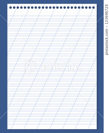 Graph paper. Printable lined grid paper with color horisontal, diagonal lines. Geometric pattern for school, oblique notebook. Realistic lined paper blank size Letter. Exercise page for calligraphy 133696728