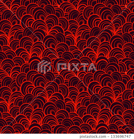 Seamless floral pattern based on traditional folk art ornaments. Colorful flowers on color background. Scandinavian style. Sweden nordic style. Vector illustration. Simple minimalistic pattern 133696747