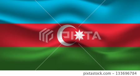 Flag of Azerbaijan. Azerbaijani national symbol in official colors. Template icon. Abstract vector background Flag of Azerbaijan. Azerbaijani national symbol in official colors. Template icon. Abstract vector background 133696784