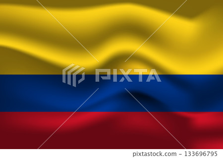 Flag of Colombia. Colombian national symbol in official colors. Template icon. Abstract vector background 133696795