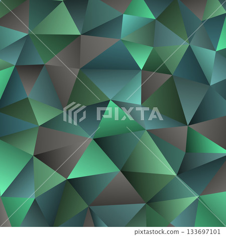 Polygonal rainbow mosaic background. Abstract low poly vector illustration. Triangular pattern in halftone style. Template geometric business design with triangle for poster, banner, card, flyer 133697101
