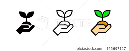 代表環境保護和生態的圖標，植樹活動的標誌 133697117