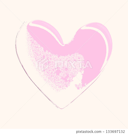 Colorful gradient hand drawn heart. Design elements for Valentine's day, wedding, birthday. Love vector illustration for posters, card, postcard. Decorative isolated image 133697132