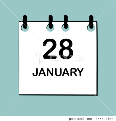 January 28. Daily Calendar icon for design. Simple design for business brochure, flyer, print media, advertisement. Easily editable January 28. Daily Calendar icon for design. Simple design for business brochure, flyer, print media, advertisement. Easily editable 133697162