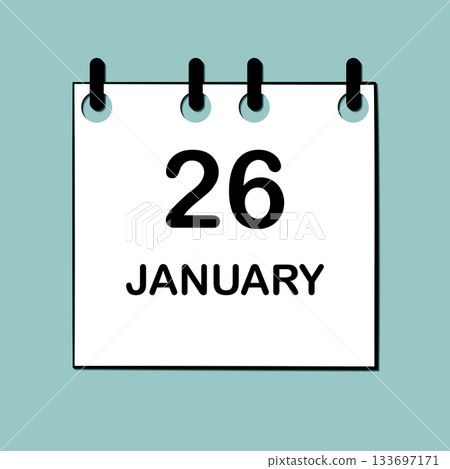 January 26. Daily Calendar icon for design. Simple design for business brochure, flyer, print media, advertisement. Easily editable January 26. Daily Calendar icon for design. Simple design for business brochure, flyer, print media, advertisement. Easily editable 133697171