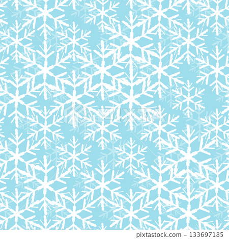 Winter seamless pattern with white snowflakes on color background. Vector illustration for fabric, textile wallpaper, posters, gift wrapping paper. Christmas vector illustration. Falling snow 133697185