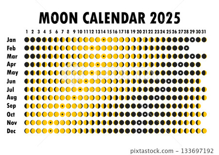 2025 Moon calendar. Astrological calendar design. planner. Place for stickers. Month cycle planner mockup. Isolated black and white background 2025 Moon calendar. Astrological calendar design. planner. Place for stickers. Month cycle planner mockup. Isolated black and white background 133697192