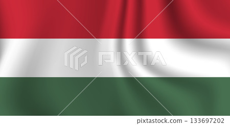 Flag of Hungary. Hungarian national symbol in official colors. Template icon. Abstract vector background Flag of Hungary. Hungarian national symbol in official colors. Template icon. Abstract vector background 133697202