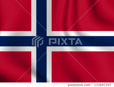Flag of Norway. Norwegian national symbol in official colors. Template icon. Abstract vector background 133697207