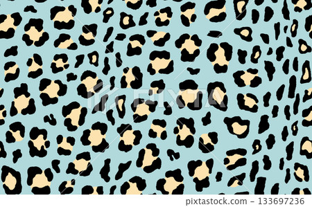 Abstract modern leopard seamless pattern. Animals trendy background. Color decorative vector stock illustration for print, card, postcard, fabric, textile. Modern ornament of stylized skin 133697236