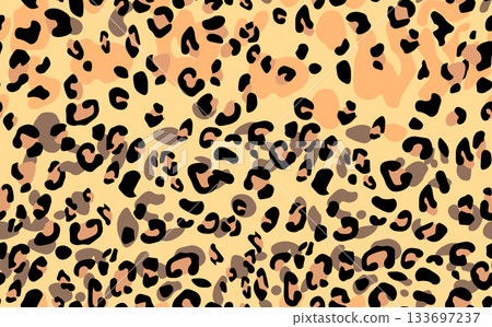 Abstract modern leopard seamless pattern. Animals trendy background. Color decorative vector stock illustration for print, card, postcard, fabric, textile. Modern ornament of stylized skin Abstract modern leopard seamless pattern. Animals trendy background. Color decorative vector stock illustration for print, card, postcard, fabric, textile. Modern ornament of stylized skin 133697237