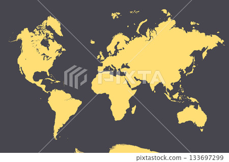World Map, sign silhouette. World Map Globe. Vector Illustration isolated on transparent background 133697299