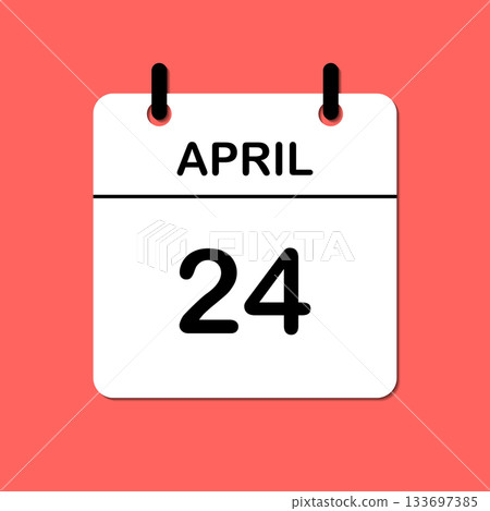 April 24. Daily Calendar icon for design. Simple design for business brochure, flyer, print media, advertisement. Easily editable April 24. Daily Calendar icon for design. Simple design for business brochure, flyer, print media, advertisement. Easily editable 133697385