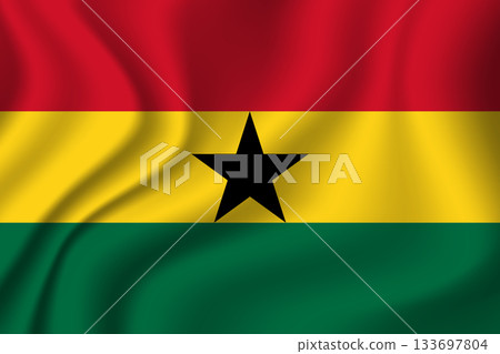 Flag of Ghana. Ghanaian national symbol in official colors. Template icon. Abstract vector background 133697804