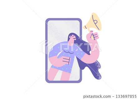 Announcement and marketing online concept. Announcement and marketing online concept. 133697855