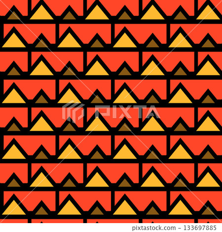 Arabic arabesque seamless pattern with colorful elements. Geometric background. Design greeting card for Ramadan Kareem, Islamic ornamental colorful detail of mosaic. Vector illustration 133697885