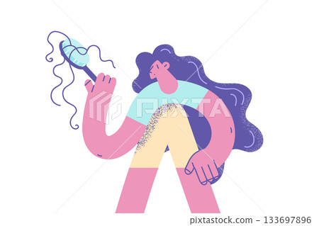 Hair loss and balding concept 133697896