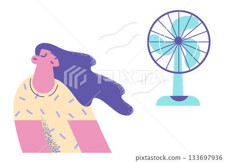 Enjoying cool air from wave concept. 133697936