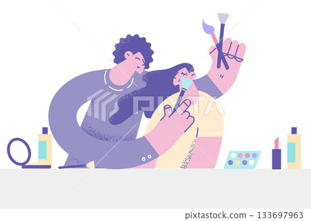 Beauty, skincare and makeup concept Beauty, skincare and makeup concept 133697963