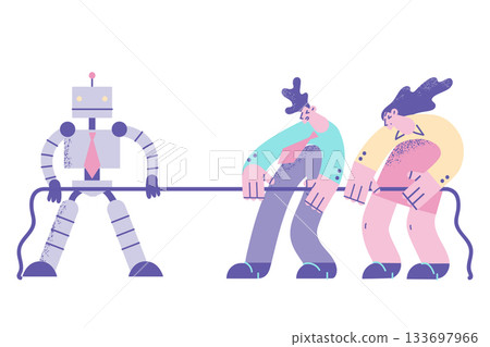 Playing with artificial intelligence concept 133697966