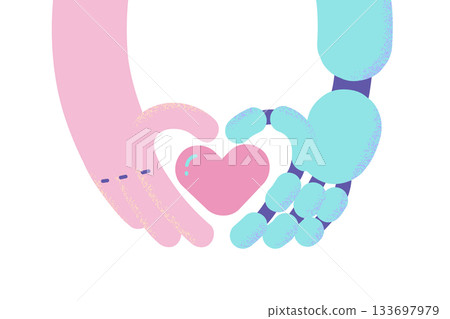 Love, human and robotic concept. Love, human and robotic concept. 133697979