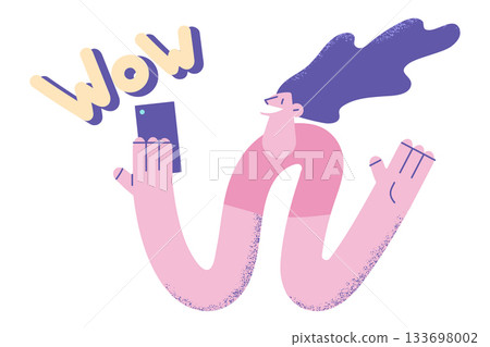 Feeling amazed with online information concept Feeling amazed with online information concept 133698002