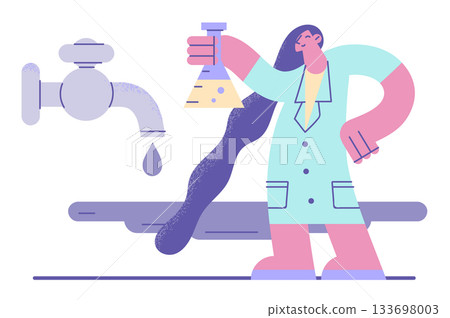 Chemicals in water science concept Chemicals in water science concept 133698003