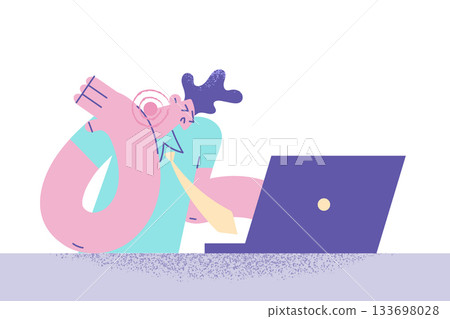 Problems with health with computer concept Problems with health with computer concept 133698028