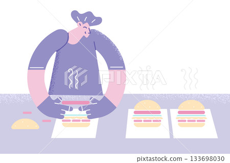 Making fast food work concept. Making fast food work concept. 133698030