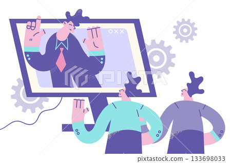 Online video conference and chat concept 133698033