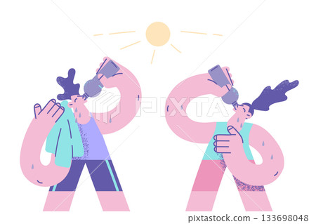 Active lifestyle and drinking water concept 133698048