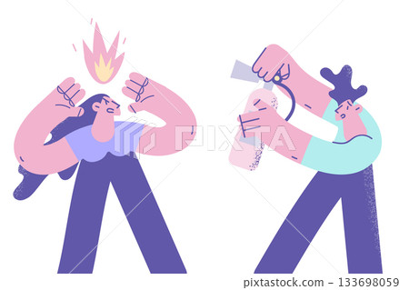 Feeling angry and furious concept. 133698059