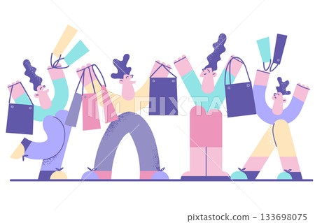 Shopping and sales in shop concept 133698075