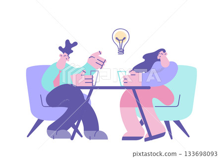 Business negotiations, brainstorm and Creative idea concept 133698093