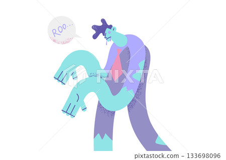 Workaholic, stress and exhaustion concept 133698096