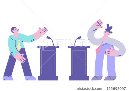 Politics debates and public fighting concept 133698097