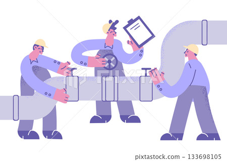 Repairing pipeline and construction concept Repairing pipeline and construction concept 133698105