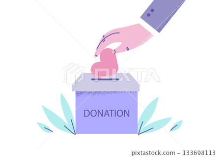 Donation box and love concept 133698113