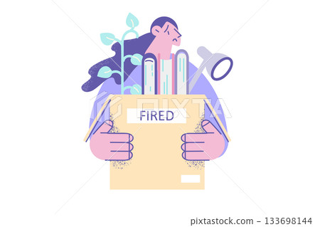 Being fired and losing job concept. 133698144