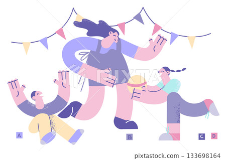 Happy childhood and parenthood concept. Happy childhood and parenthood concept. 133698164