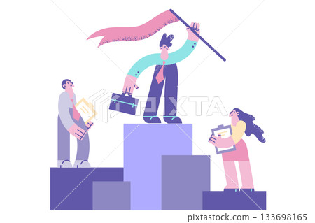 Business success, leadership and achievement concept 133698165