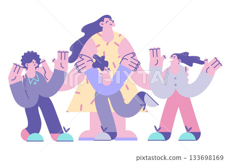 Teacher and mother with children concept 133698169