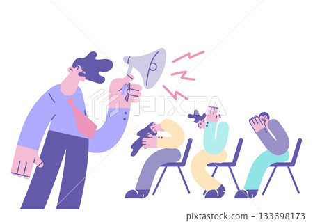 Loudness, speaker and shouting concept. Loudness, speaker and shouting concept. 133698173