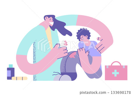 Medical help and assistance concept Medical help and assistance concept 133698178